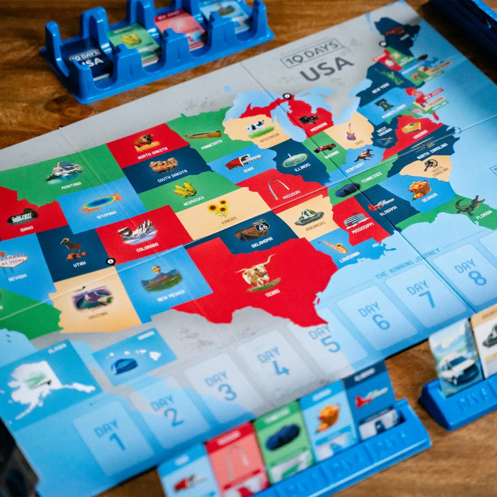 10 Days in the USA Second Edition Strategy Board Game, Ages 8 