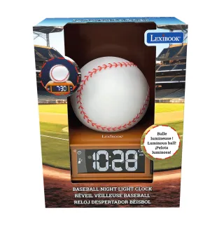 3D Baseball Digital Alarm Clock & Nightlight - Game Day Wakes!