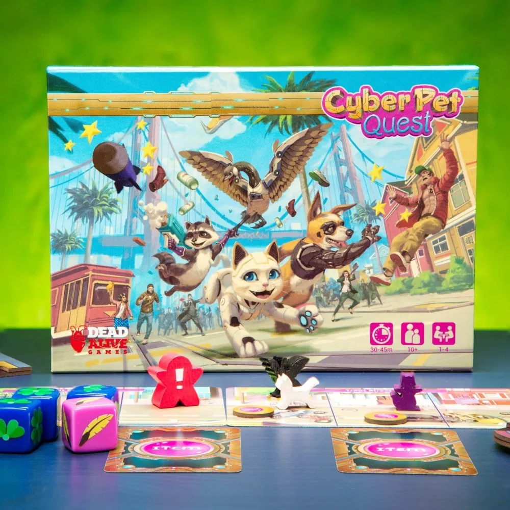 Cyber Pet Quest Adventure Cooperative Board Game for Ages 8 