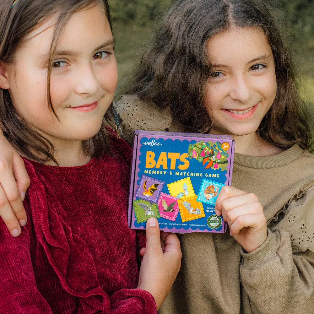 eeBoo Bats Little Square Memory & Matching Game for Kids Ages 3 