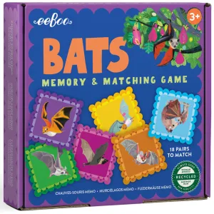 eeBoo Bats Little Square Memory & Matching Game for Kids Ages 3 