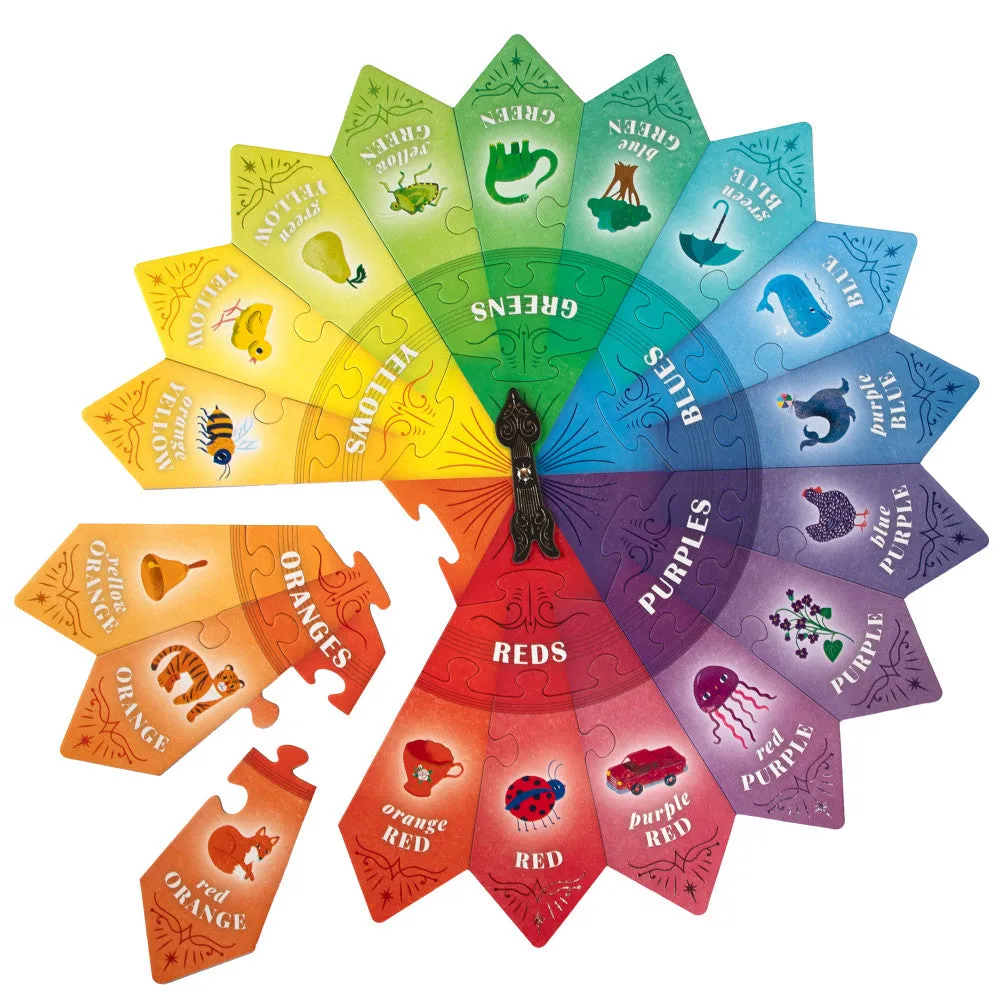 eeBoo Color Puzzle Spinner Game - Educational Toy, 24 Pieces, Ages 3 