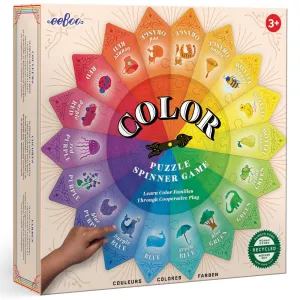 eeBoo Color Puzzle Spinner Game - Educational Toy, 24 Pieces, Ages 3 