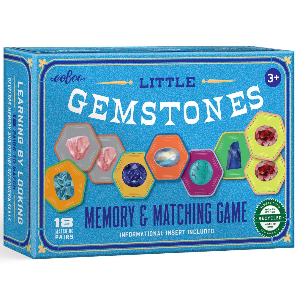 eeBoo Little Gemstones Memory & Matching Game for Kids Ages 5 