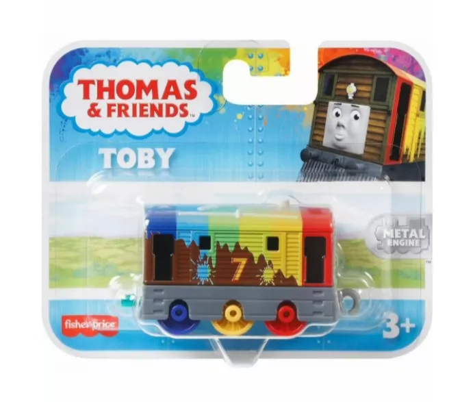 Fisher-Price Thomas & Friends Trackmaster Push Along Small Engine Toby Rainbow Coloured