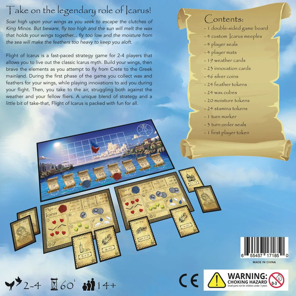 Flight of Icarus: Myth-Inspired Strategy Board Game for Ages 14 