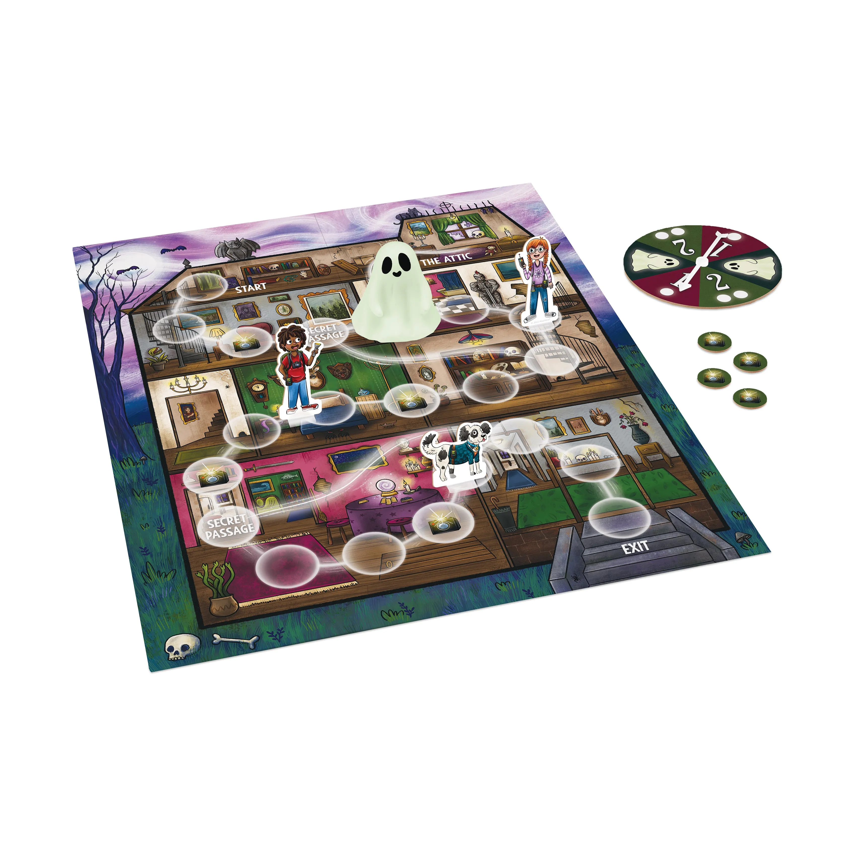 Ghost in the Attic Glow-in-the-Dark Cooperative Board Game