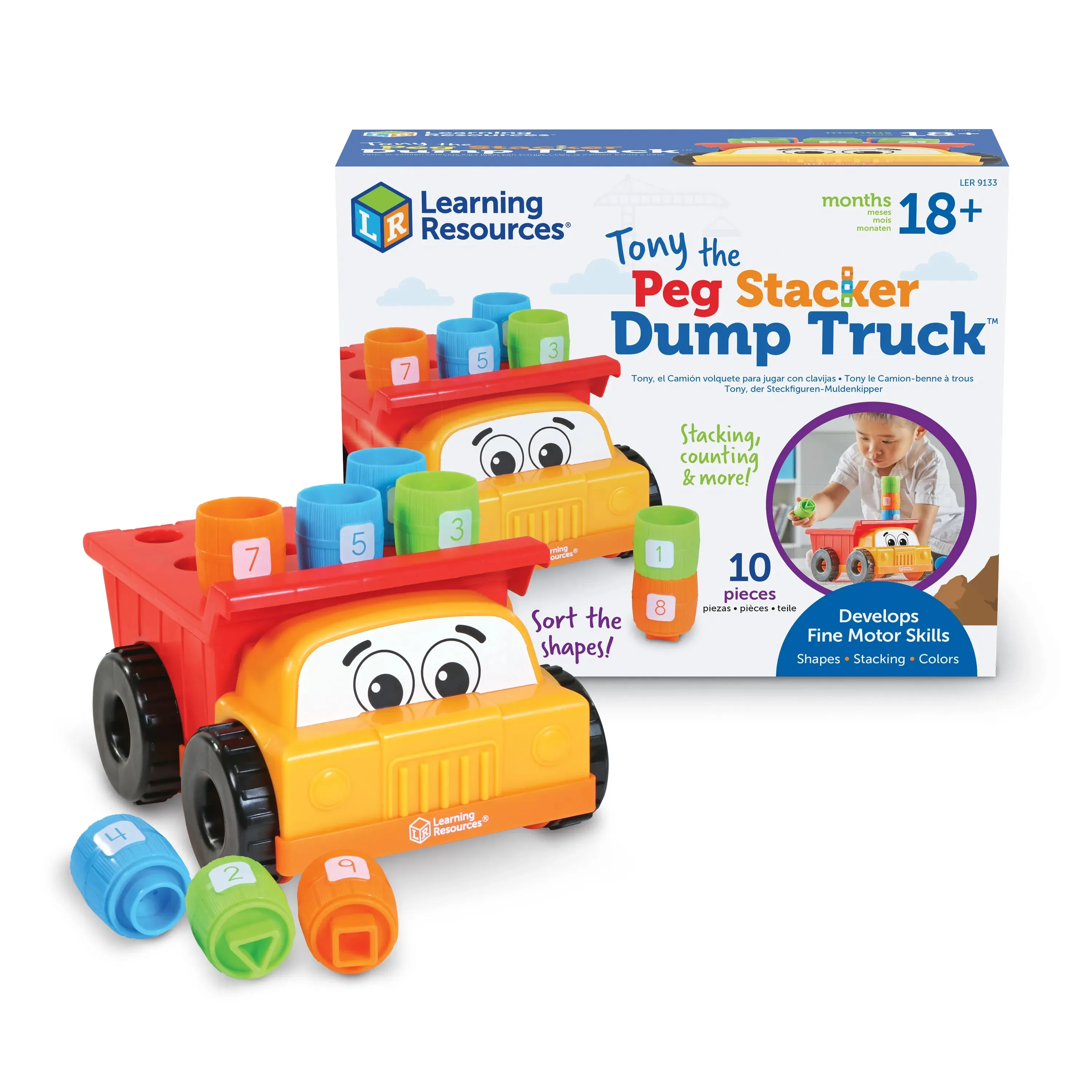 Learning Resources Tony the Peg Stacker Dump Truck