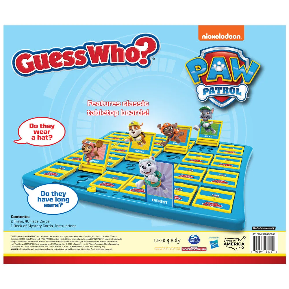 PAW Patrol Guess Who? Collectible Guessing Board Game for Kids Ages 6 