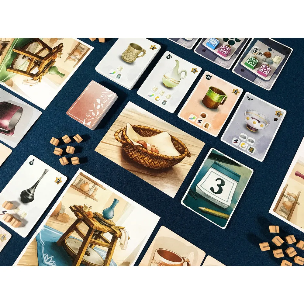 Pencil First Games: Sunrise at the Studio - Artistic Pottery Drafting Board Game