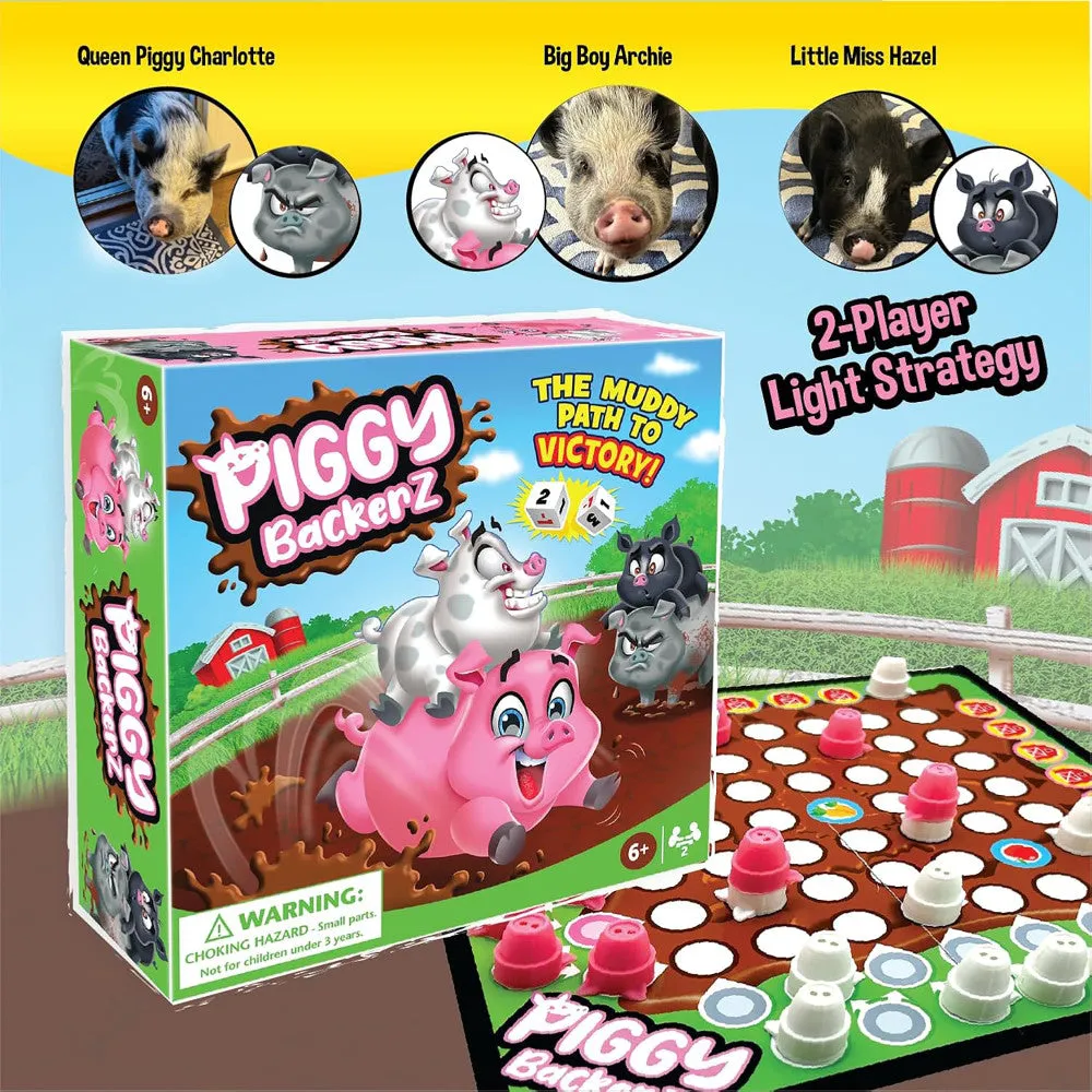 Piggy Backerz Barnyard Dash Board Game, Ages 6  for 2 Players