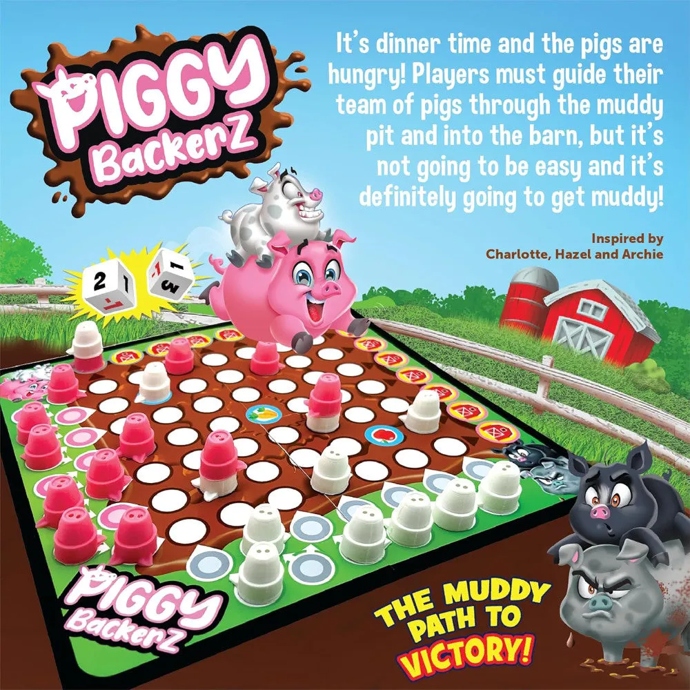 Piggy Backerz Barnyard Dash Board Game, Ages 6  for 2 Players