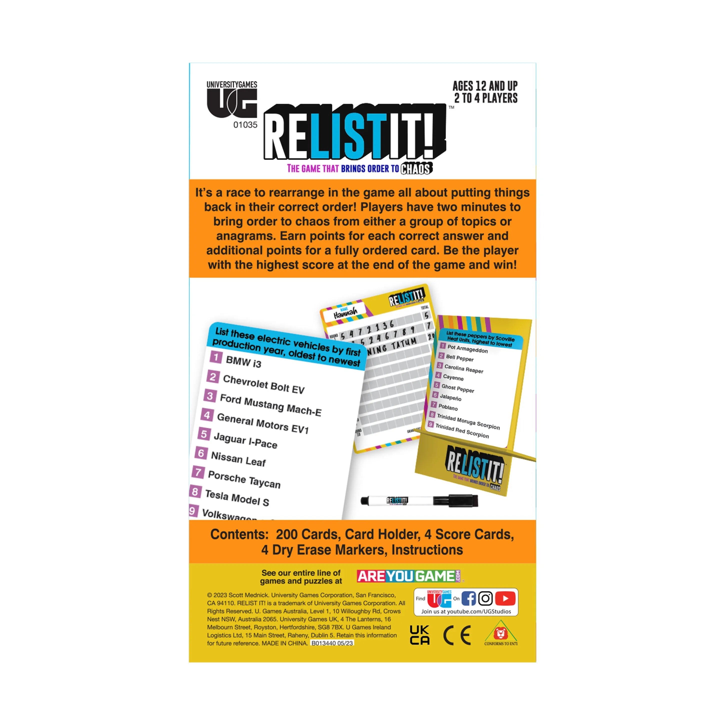 Relist It! Order vs. Chaos Strategy Board Game