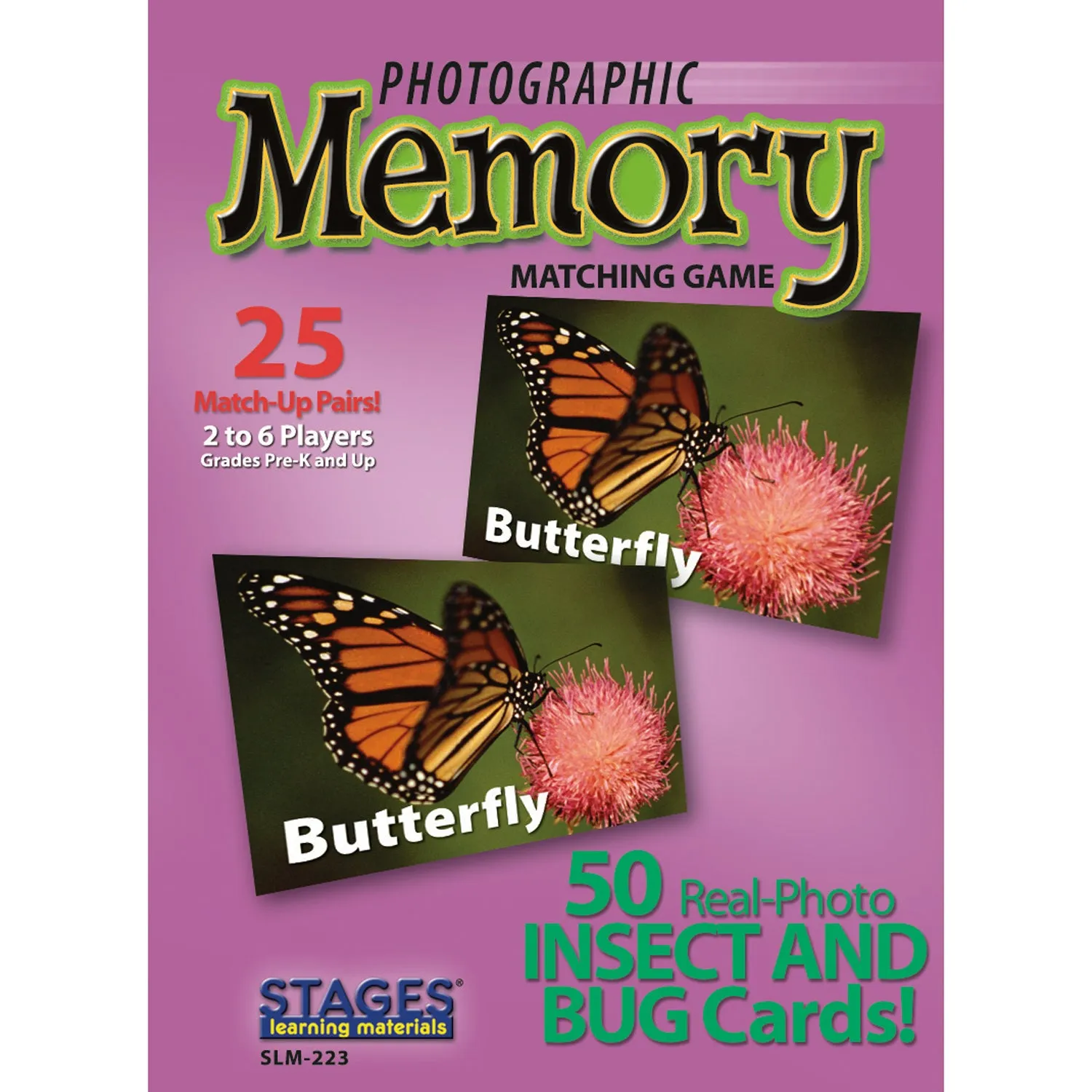 Stages Learning Materials - Memory Matching Game - Insects & Bugs - 3 Pack