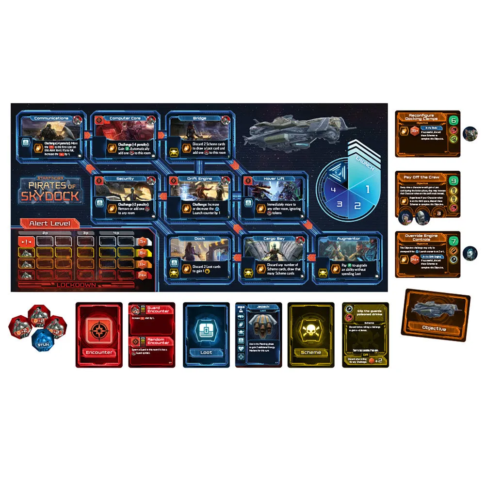 Starfinder: Pirates of Skydock Strategic Heist Board Game