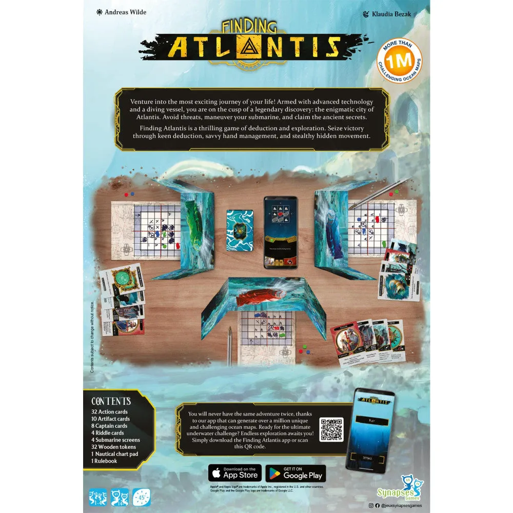 Synapses Games: Finding Atlantis - Ultimate Exploration & Deduction Game for Ages 14 