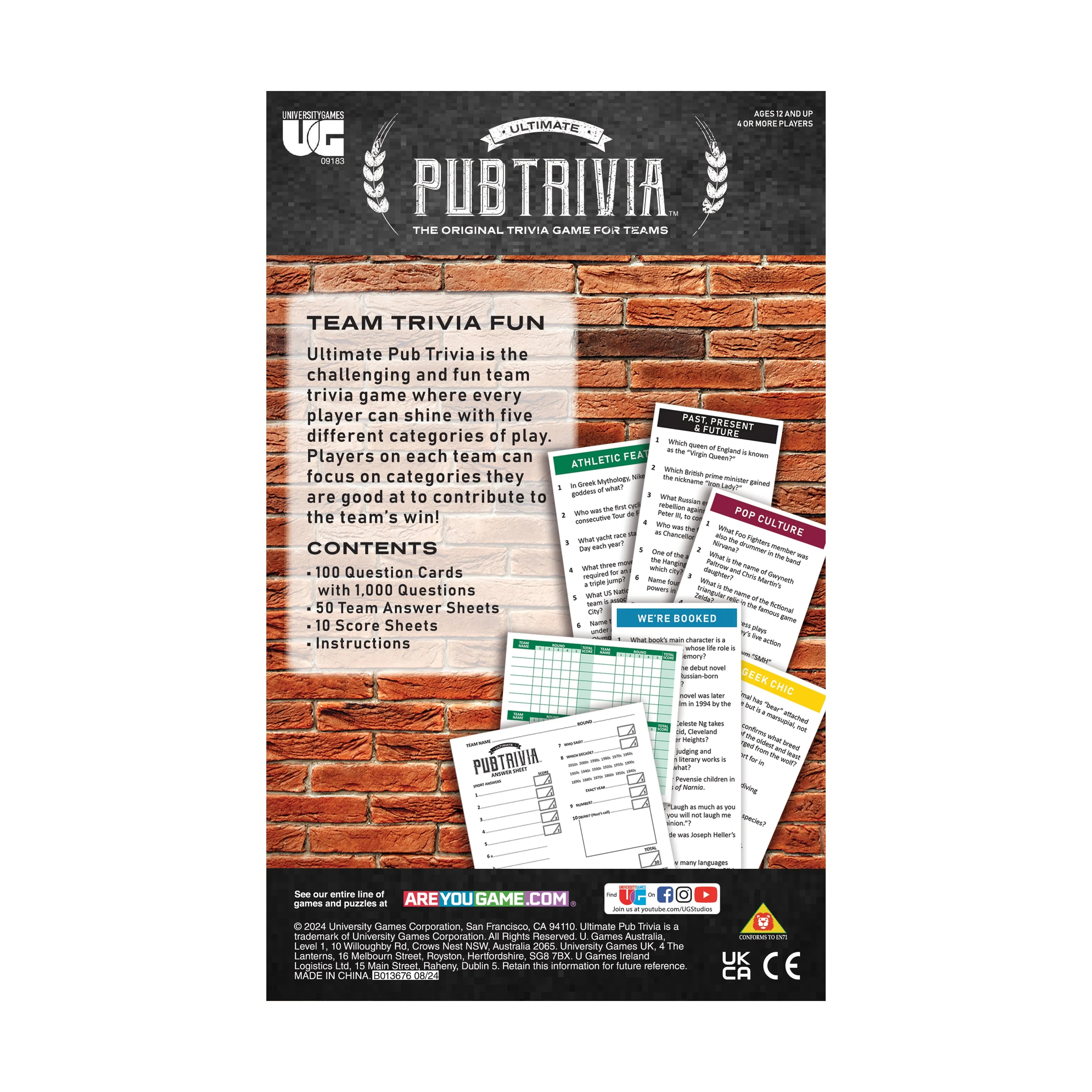 Ultimate Pub Trivia Game - Travel Edition Quiz Board Game